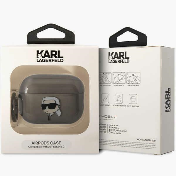 Kryt Karl Lagerfeld KKLAP2HNIKTCK Apple AirPods Pro 2 black Ikonik Karl Lagerfeld