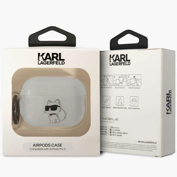 Kryt Karl Lagerfeld KLAP2HNCHTCT Apple AirPods Pro 2 transparent Ikonik Choupette