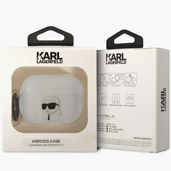 Kryt Karl Lagerfeld KLAP2HNIKTCT Apple AirPods Pro 2 transparent Ikonik Karl Lagerfeld