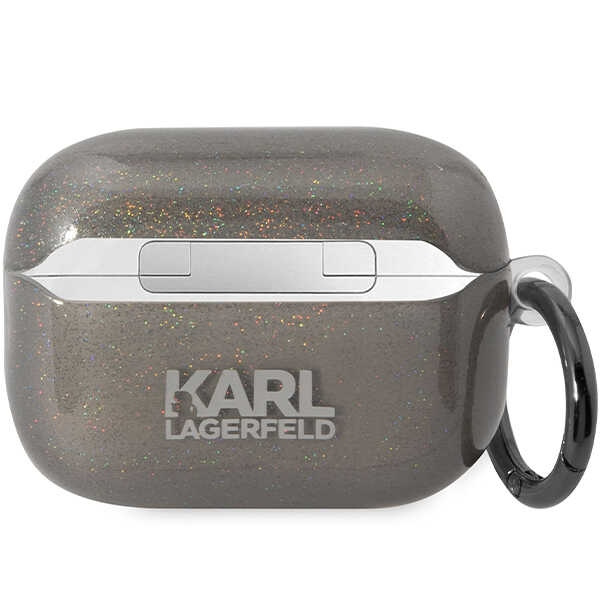 Kryt Karl Lagerfeld KLAP2HNKCTGK Apple AirPods Pro 2 black Gliter Karl&Choupette