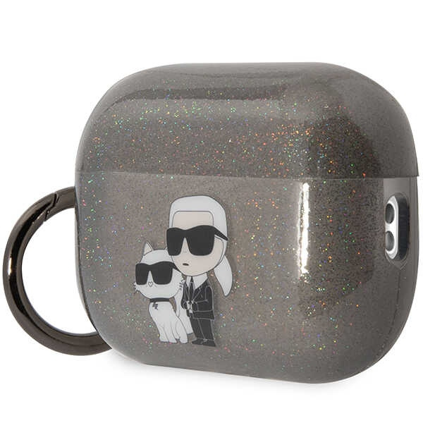 Kryt Karl Lagerfeld KLAP2HNKCTGK Apple AirPods Pro 2 black Gliter Karl&Choupette