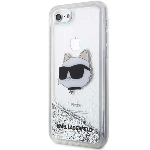 Kryt Karl Lagerfeld KLHCI8LNCHCS Apple iPhone SE 2022/SE 2020/8/7 silver hardcase Glitter Choupette Head