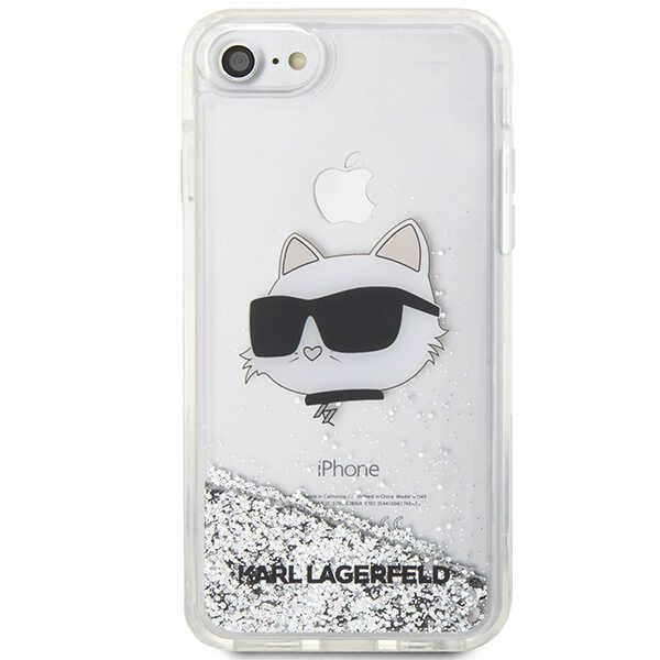 Kryt Karl Lagerfeld KLHCI8LNCHCS Apple iPhone SE 2022/SE 2020/8/7 silver hardcase Glitter Choupette Head