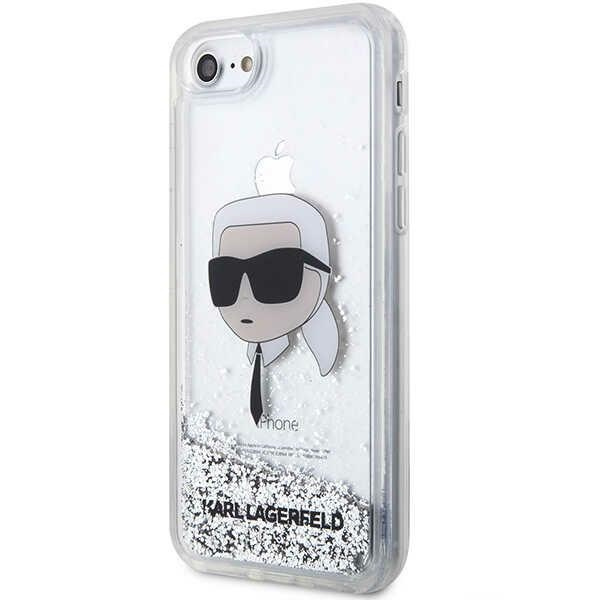 Kryt Karl Lagerfeld KLHCI8LNKHCH Apple iPhone SE 2022/SE 2020/8/7 silver hardcase Glitter Karl Head