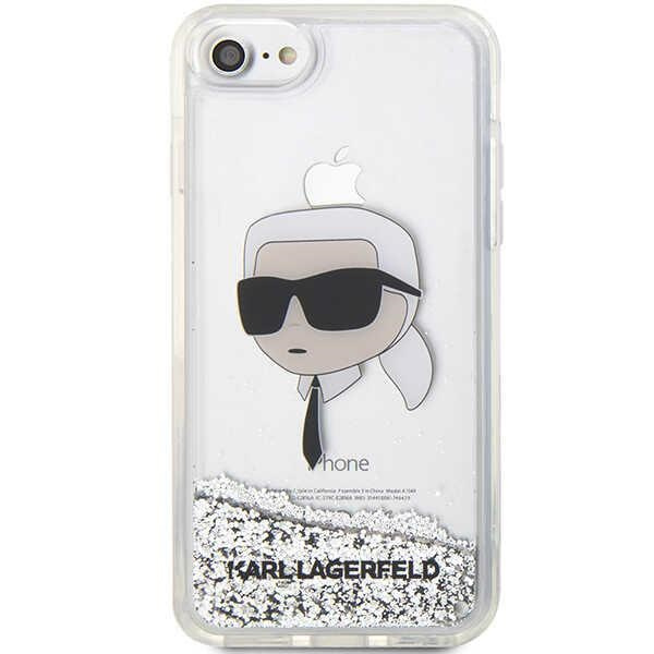 Kryt Karl Lagerfeld KLHCI8LNKHCH Apple iPhone SE 2022/SE 2020/8/7 silver hardcase Glitter Karl Head