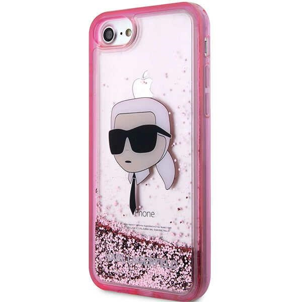 Kryt Karl Lagerfeld KLHCI8LNKHCP Apple iPhone SE 2022/SE 2020/8/7 pink hardcase Glitter Karl Head