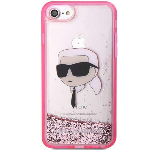Kryt Karl Lagerfeld KLHCI8LNKHCP Apple iPhone SE 2022/SE 2020/8/7 pink hardcase Glitter Karl Head