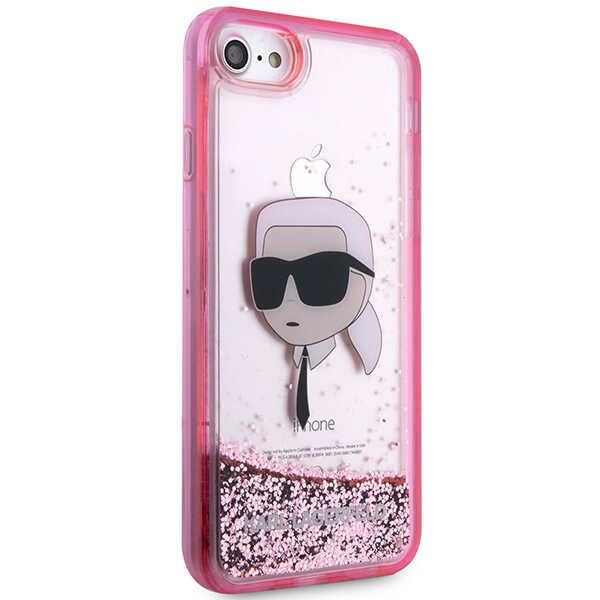 Kryt Karl Lagerfeld KLHCI8LNKHCP Apple iPhone SE 2022/SE 2020/8/7 pink hardcase Glitter Karl Head