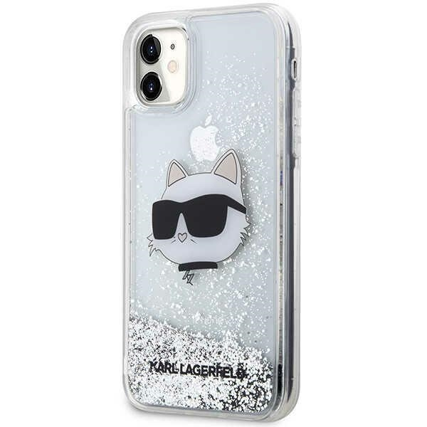 Kryt Karl Lagerfeld KLHCN61LNCHCS Apple iPhone 11/XR silver hardcase Glitter Choupette Head