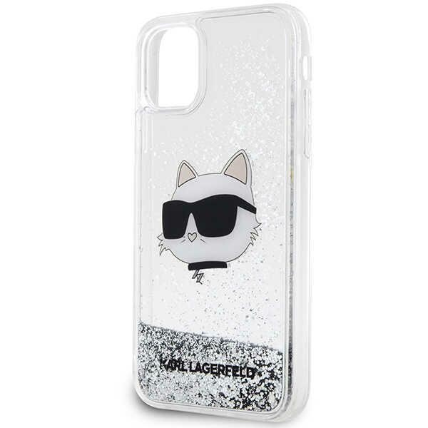 Kryt Karl Lagerfeld KLHCN61LNCHCS Apple iPhone 11/XR silver hardcase Glitter Choupette Head