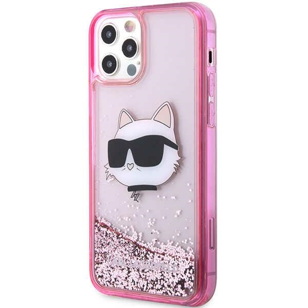 Kryt Karl Lagerfeld KLHCP12MLNCHCP Apple iPhone 12/12 Pro pink hardcase Glitter Choupette Head