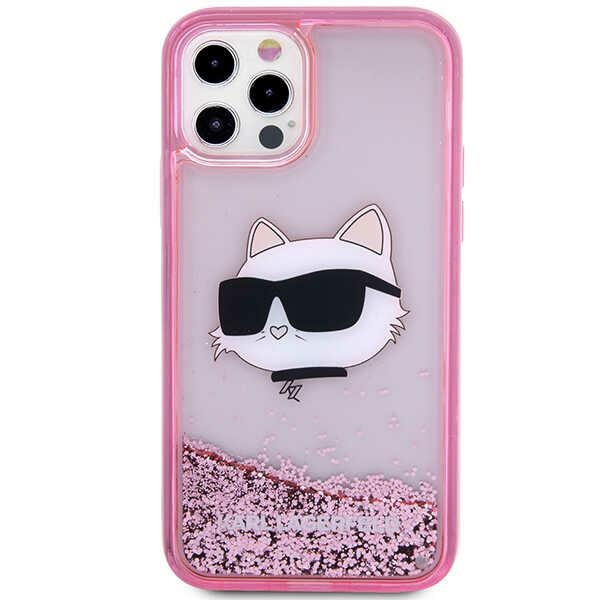 Kryt Karl Lagerfeld KLHCP12MLNCHCP Apple iPhone 12/12 Pro pink hardcase Glitter Choupette Head