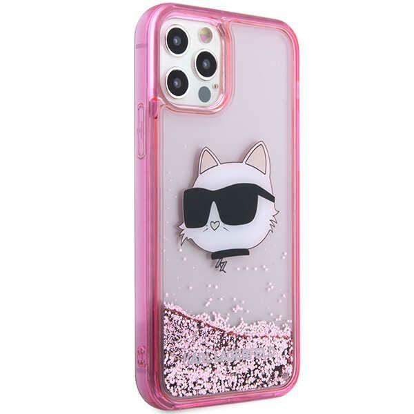 Kryt Karl Lagerfeld KLHCP12MLNCHCP Apple iPhone 12/12 Pro pink hardcase Glitter Choupette Head
