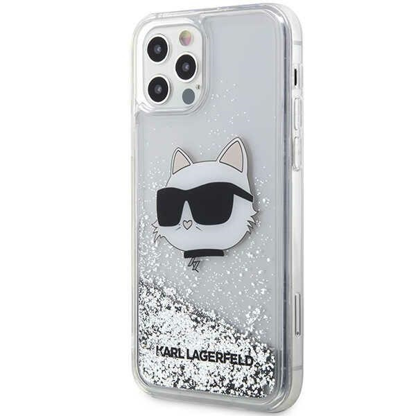Kryt Karl Lagerfeld KLHCP12MLNCHCS Apple iPhone 12/12 Pro silver hardcase Glitter Choupette Head