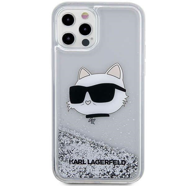 Kryt Karl Lagerfeld KLHCP12MLNCHCS Apple iPhone 12/12 Pro silver hardcase Glitter Choupette Head