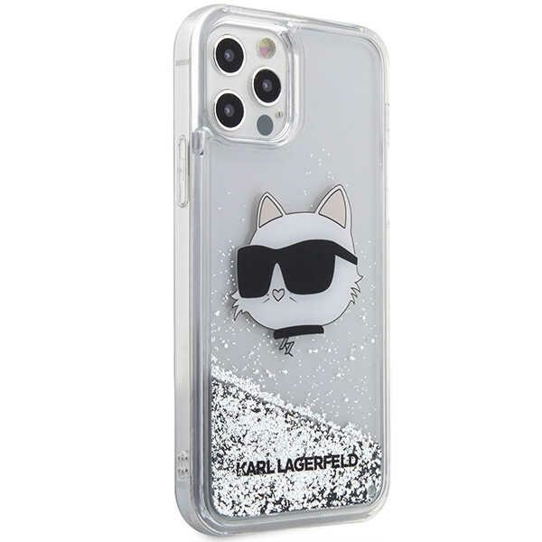 Kryt Karl Lagerfeld KLHCP12MLNCHCS Apple iPhone 12/12 Pro silver hardcase Glitter Choupette Head