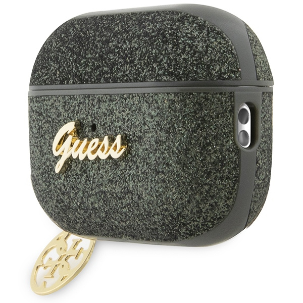 Kryt Guess GUAP2GLGSHA Apple AirPods Pro 2 khaki Glitter Flake 4G Charm