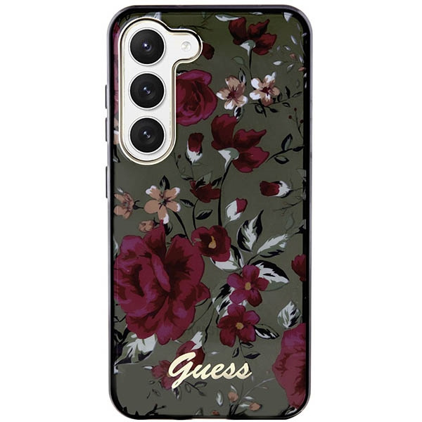 Kryt Guess GUHCS23MHCFWSA Samsung Galaxy S23+ Plus khaki hardcase Flower Collection
