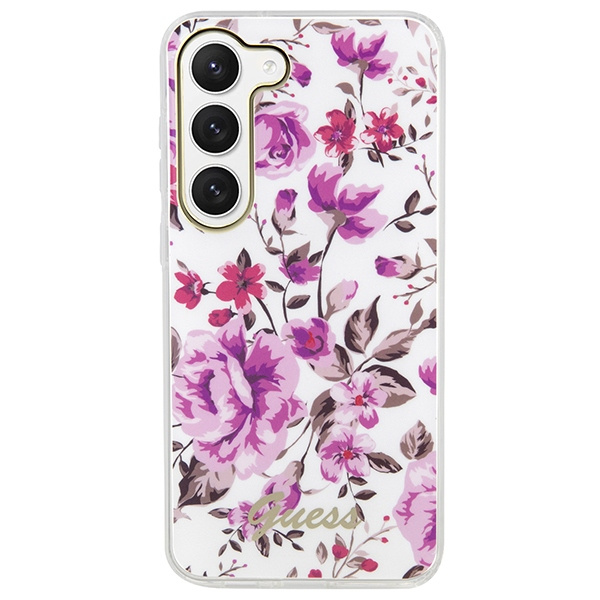 Kryt Guess GUHCS23MHCFWST Samsung Galaxy S23+ Plus white hardcase Flower Collection