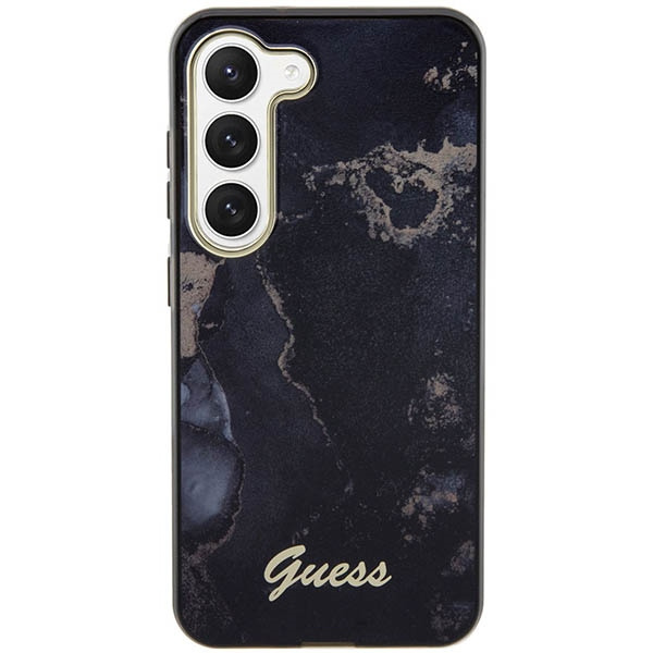 Kryt Guess GUHCS23MHTMRSK Samsung Galaxy S23+ Plus black hardcase Golden Marble Collection