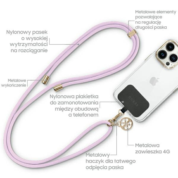 Šňůrka Guess GUUCNMG4EU Universal CBDY strap Cord lilac