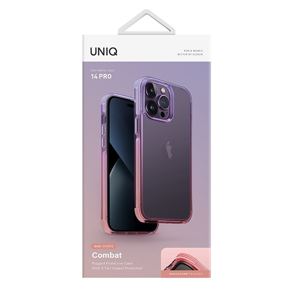Kryt UNIQ Combat Duo Apple iPhone 14 Pro lilac lavender-pink