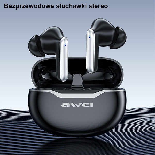 Sluchátka AWEI  Bluetooth 5.3 T50 TWS + Charging Station black