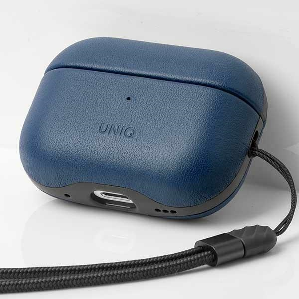 Kryt UNIQ Terra Apple AirPods Pro 2 Genuine Leather space blue