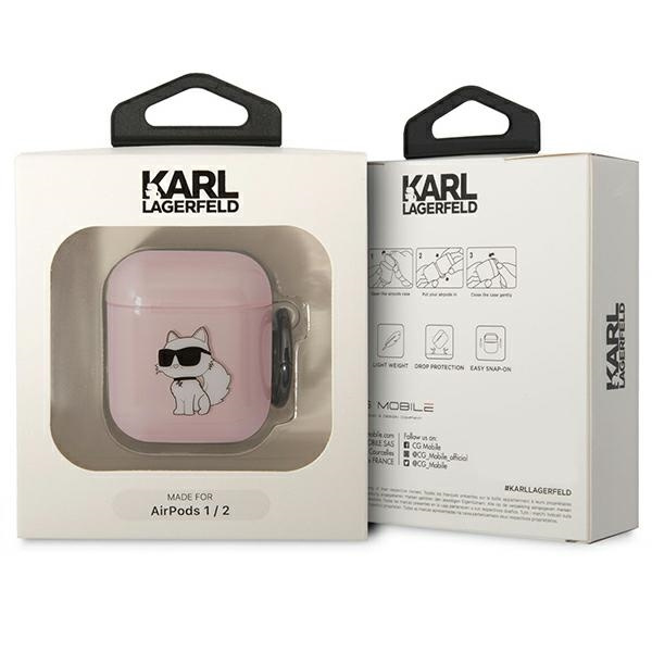 Kryt Karl Lagerfeld KLA2HNCHTCP Apple AirPods 2/1 pink Ikonik Choupette
