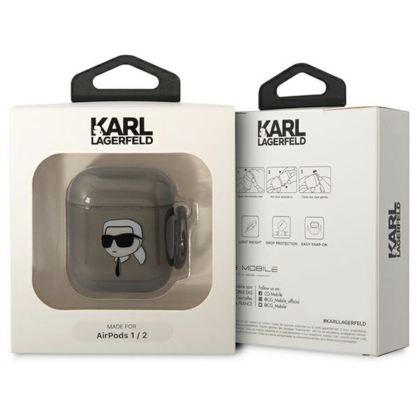 Kryt Karl Lagerfeld KLA2HNIKTCK Apple AirPods 2/1 black Karl`s Head