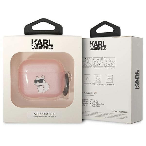 Kryt Karl Lagerfeld KLA3HNCHTCP Apple AirPods 3 pink Ikonik Choupette