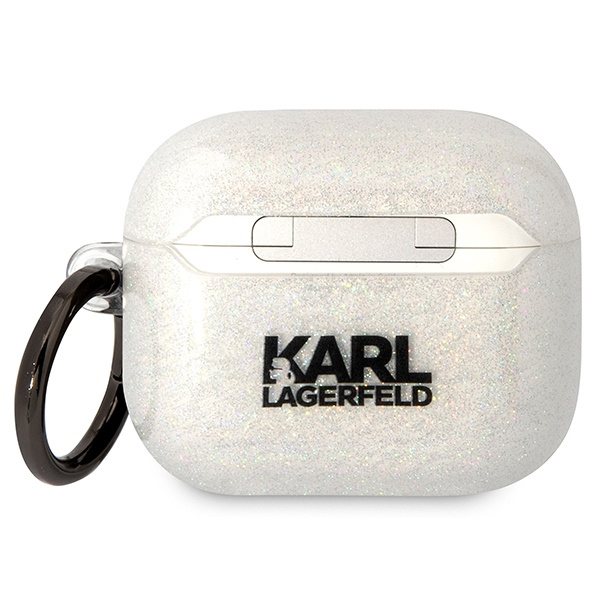 Kryt Karl Lagerfeld KLA3HNKCTGT Apple AirPods 3 transparent Gliter Karl&Choupette