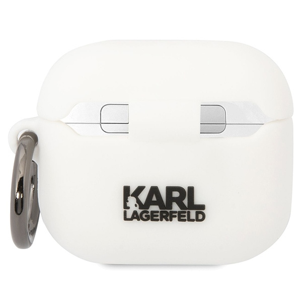 Kryt Karl Lagerfeld KLACA3SILKCW Apple AirPods 3 white Silicone Karl & Choupette
