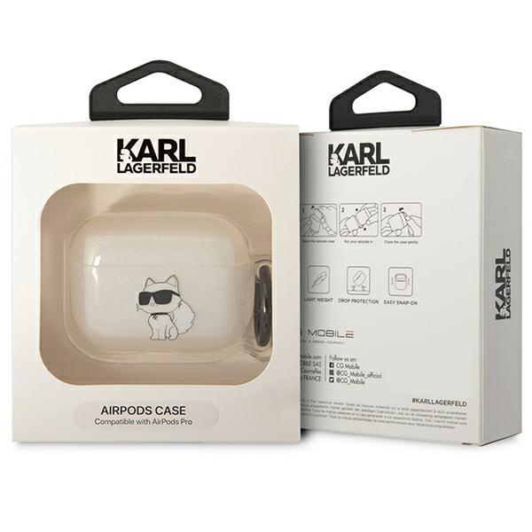 Kryt Karl Lagerfeld KLAPHNCHTCT Apple AirPods Pro transparent Ikonik Choupette