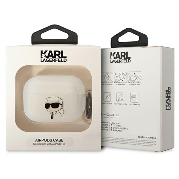 Kryt Karl Lagerfeld KLAPHNIKTCT Apple AirPods Pro transparent Karl`s Head