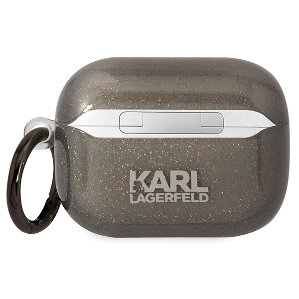 Kryt Karl Lagerfeld KLAPHNKCTGK Apple AirPods Pro black Gliter Karl&Choupette