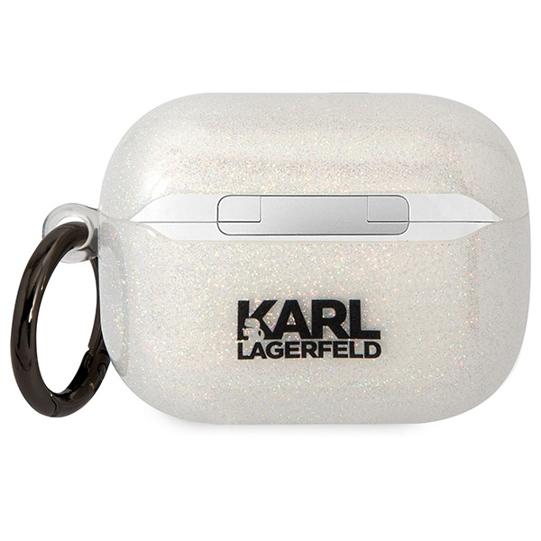 Kryt Karl Lagerfeld KLAPHNKCTGT Apple AirPods Pro transparent Gliter Karl&Choupette