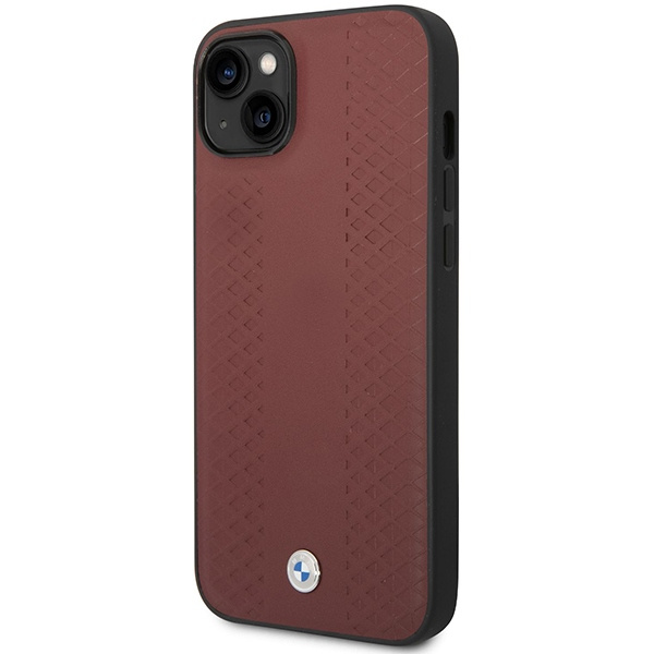 Kryt BMW BMHCP14S22RFGR Apple iPhone 14 burgundy Leather Diamond Pattern