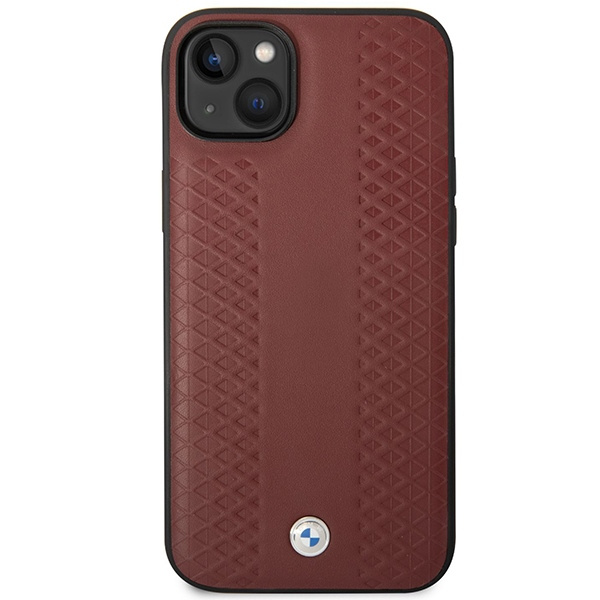 Kryt BMW BMHCP14S22RFGR Apple iPhone 14 burgundy Leather Diamond Pattern