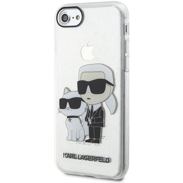 Kryt Karl Lagerfeld KLHCI8HNKCTGT Apple iPhone SE 2022/SE 2020/8/7 transparent hardcase Gliter Karl&Choupette