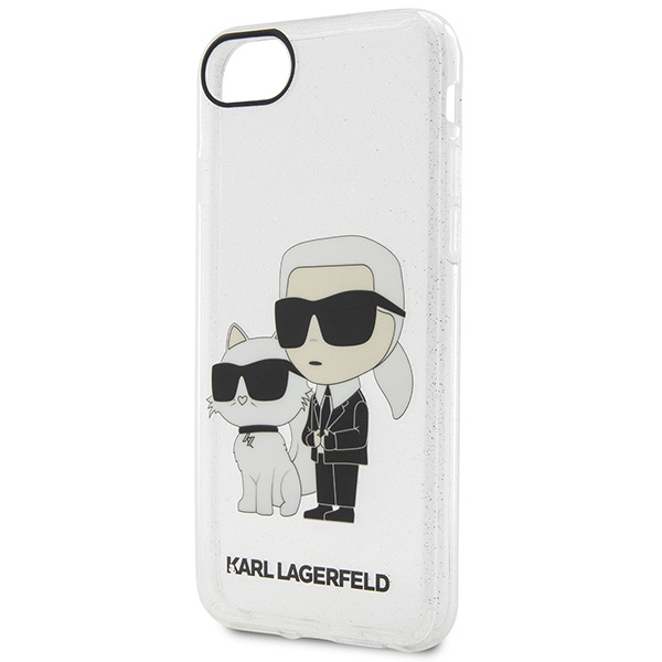 Kryt Karl Lagerfeld KLHCI8HNKCTGT Apple iPhone SE 2022/SE 2020/8/7 transparent hardcase Gliter Karl&Choupette
