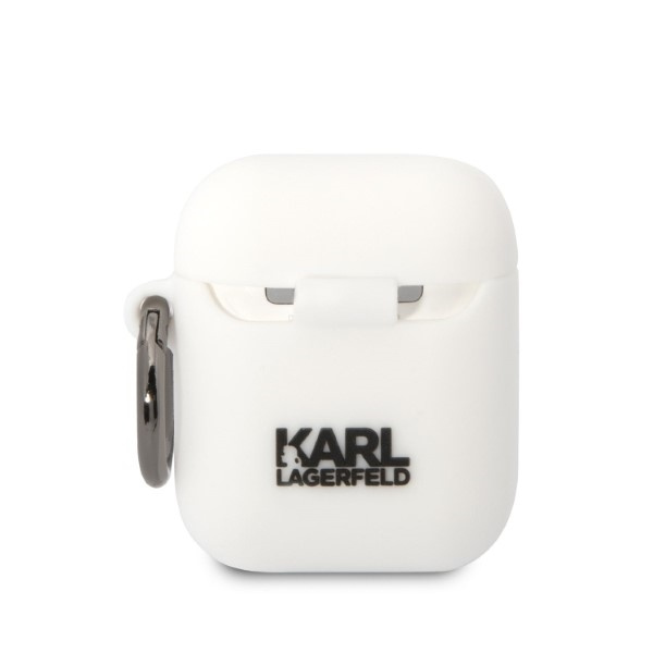 Kryt Karl Lagerfeld KLA2RUNIKH Apple AirPods 2/1 white Silicone Karl Head 3D