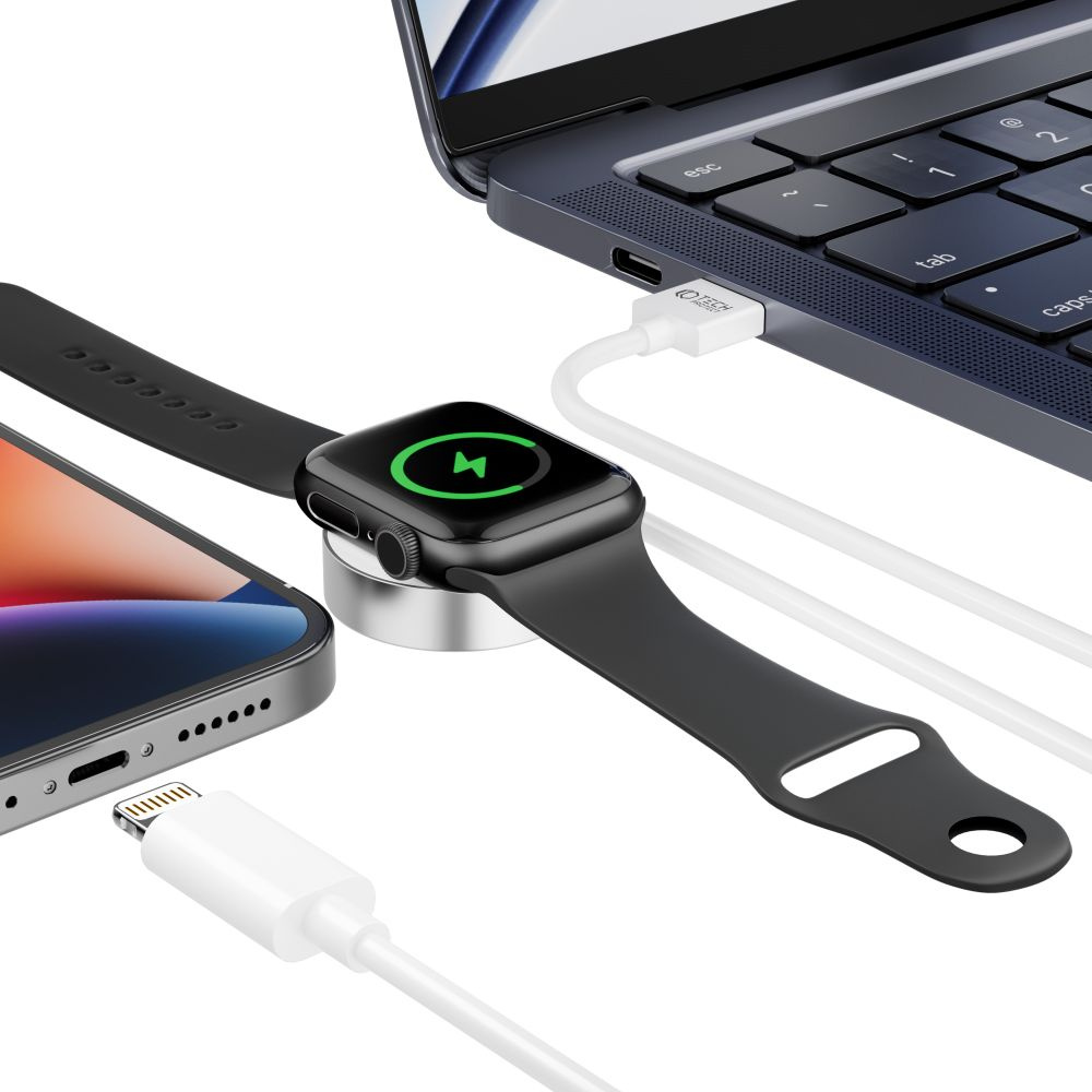 Bezdrátová nabíječka Tech-Protect Ultraboost 2in1 Magnetic Charging Apple Watch & Lightning 150cm White