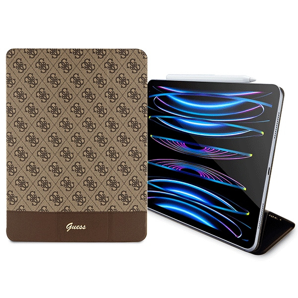 Kryt Guess GUFCP12PS4SGW Apple iPad Pro 12.9 2020/2021/2022 (4, 5, 6 gen) brown 4G Stripe Allover