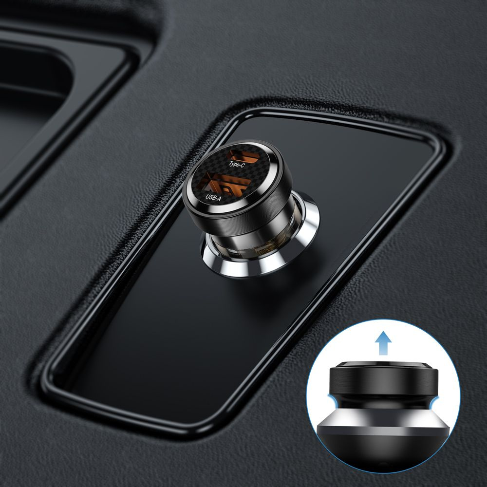Kryt Tech-Protect CC30W 2-port Car Charger PD 30W QC 3.0 Black
