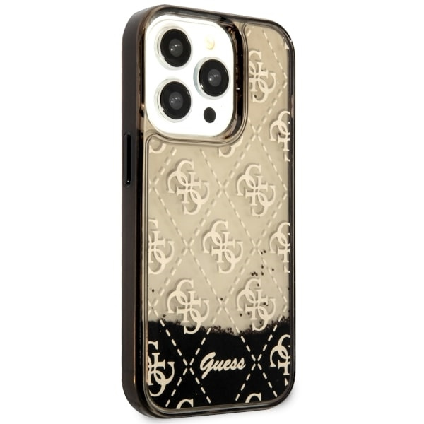 Kryt Guess GUHCP14LLC4PSGK Apple iPhone 14 Pro black hardcase Liquid Glitter 4G Transculent