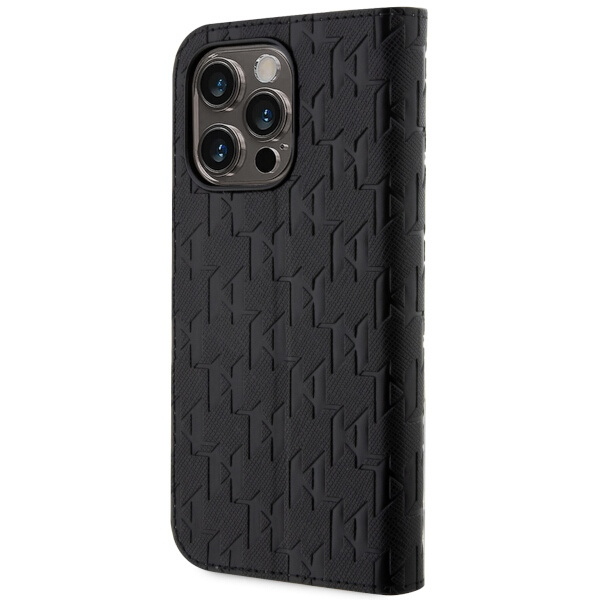 Kryt Karl Lagerfeld KLBKP14LSAKLHPK Apple iPhone 14 Pro bookcase black Saffiano Monogram