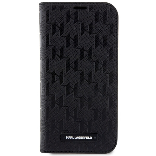 Kryt Karl Lagerfeld KLBKP14LSAKLHPK Apple iPhone 14 Pro bookcase black Saffiano Monogram