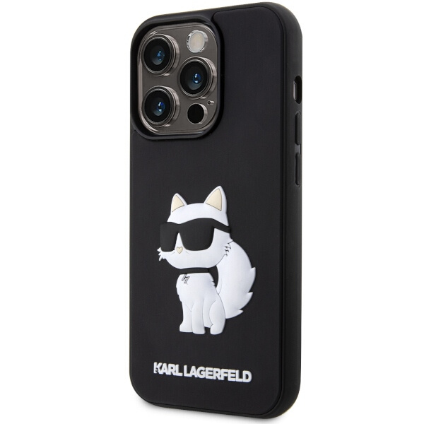 Kryt Karl Lagerfeld KLHCP14L3DRKHNK Apple iPhone 14 Pro black hardcase Rubber Choupette 3D