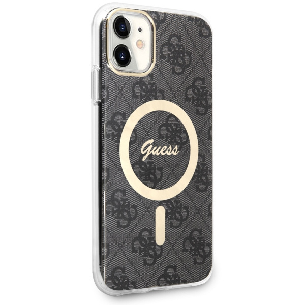 Kryt Guess GUHMN61H4STK Apple iPhone 11 black hardcase 4G MagSafe